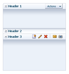 A header toolbar in an accordion panel header