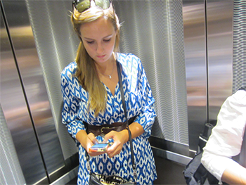 Texting in Elevator